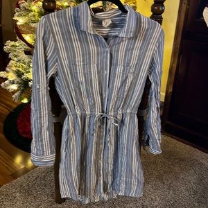 Striped button up dress